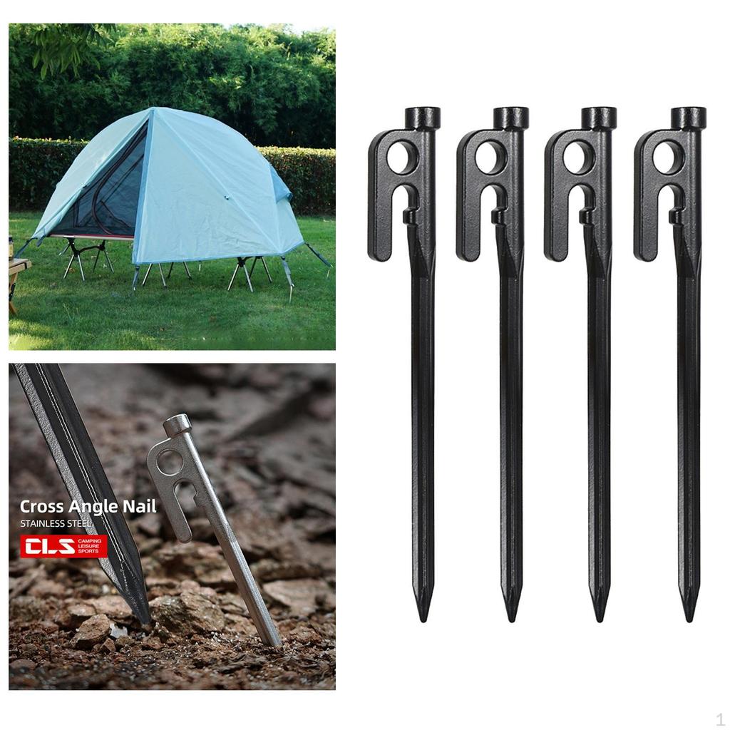 201 Stainless Steel Tent Stakes 4pcs Heavy Duty And Durable Pegs Hook for Campings Outdoor