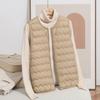 Autumn and Winter New Light Round Neck Wavy Quilting Line Winter Clothing Portable White Duck Down Vest Winter Jacket Tide