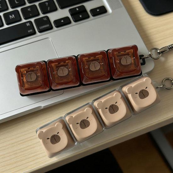 Kapibara Fidget Klaviatūra Streso Malšinimo Klaviatūra Pirštų Spaudiklis Raktų Pakabukas Deimpresijos Mygtukas Sensorinis Žaislas Kuprinės Kabantis Papuošalas
