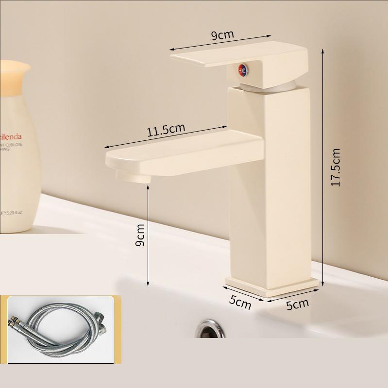 Black Basin Faucet Hot and Cold Mixers Bathroom Wash Basin Faucets Taps Single Handle Cream White Basin Faucets Gray White