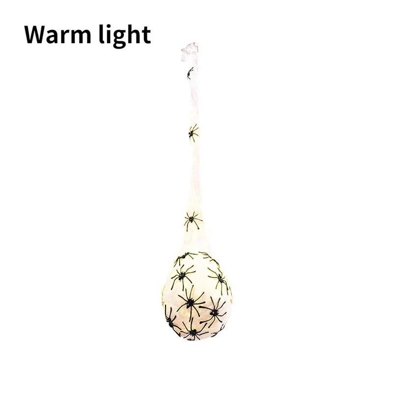 3 Stück/Set Halloween Dekoration Leuchtendes Spinnenei-Netz Hängelicht für Halloween Outdoor Garten Hof Baumdekoration