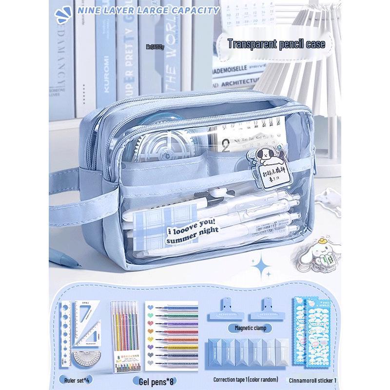 9-Tier Large Capacity Flip-Top Pencil Case for Girls and Boys - Ideal for Elementary and Junior High School Students