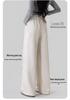 Real Shot Maternity Lyocell Tencel Linen Drawstring Straight Wide-Leg Pants – Non-Supportive, Comfortable Fit
