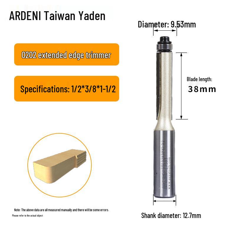 Yaden Woodworking Router Bit: Extended Bearing Edge Banding Burr Engraving Tool - Professional Grade Straight Knife.