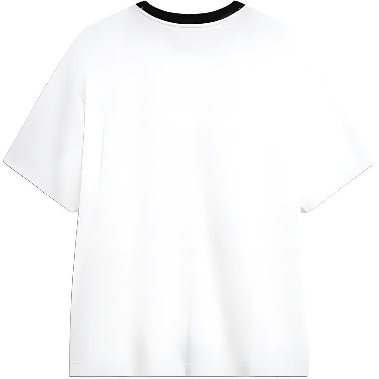 Li Ning Série Moda Esportiva Lucky Primavera Verão Americano Confortável Casual Manga Curta Camiseta Tops Unissex Branco AHSU657-1(EQUIPE702-3.4.25}