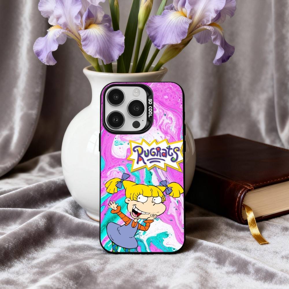 R-Rugrat-T C-Chuckie A-Angelica Phone Case For iPhone17,16,15,14,13,12,11 Plus,Pro Max Black Candy silver phone case
