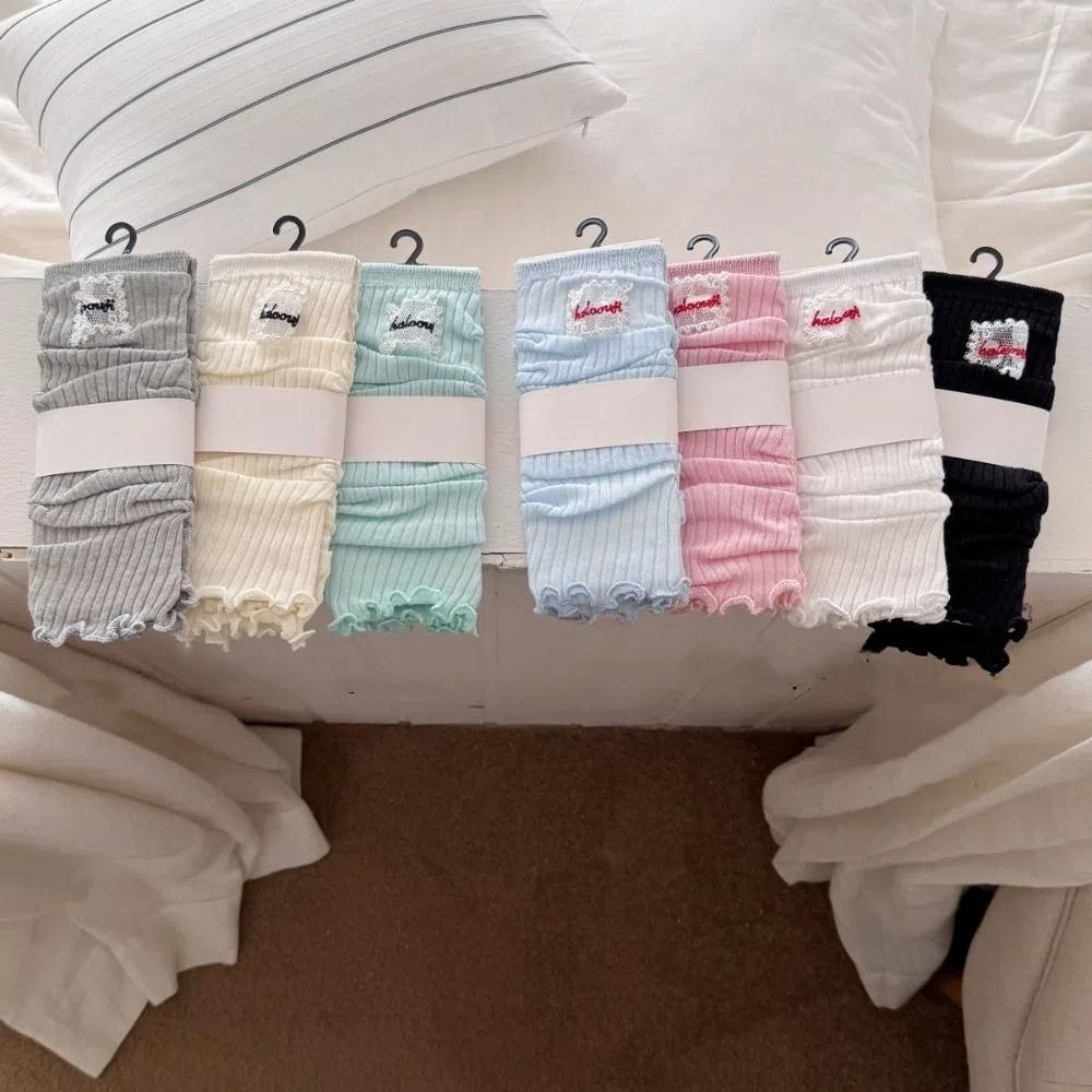 

Candy Color Ballet Calf Long Socks Sweet Mid Calf Stocking Knee High Open Toe Socks Streetwear чорний