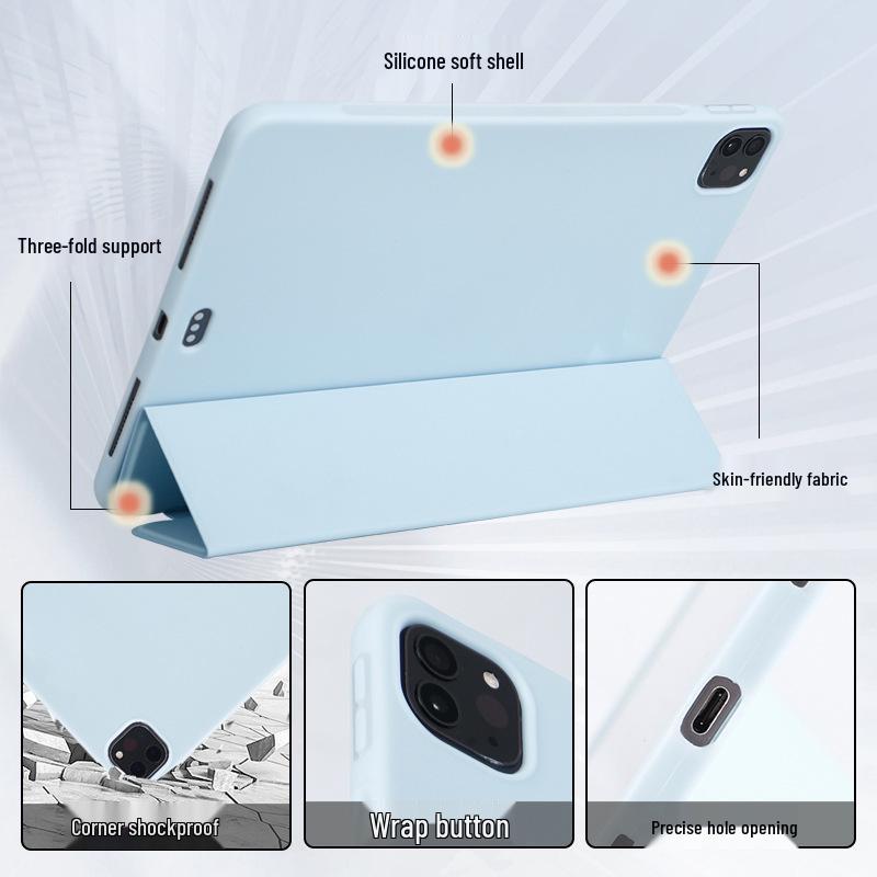 11th Gen iPad Air/Pro Silicone Protective Case (2025) for 10/9 iPadAir7/6/5.