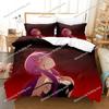 Anime Series Popular Future Diary Yuno Gasai Bedding Set Full/Queen Size Duvet Cover Pillowcase Kids Bedroom Decor Soft Set