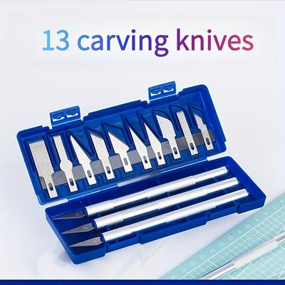 13 Pieces Precision Carving Knife Set Professional Craft Sculpting Tools Kit with Aluminum Handle for Art Model Making
