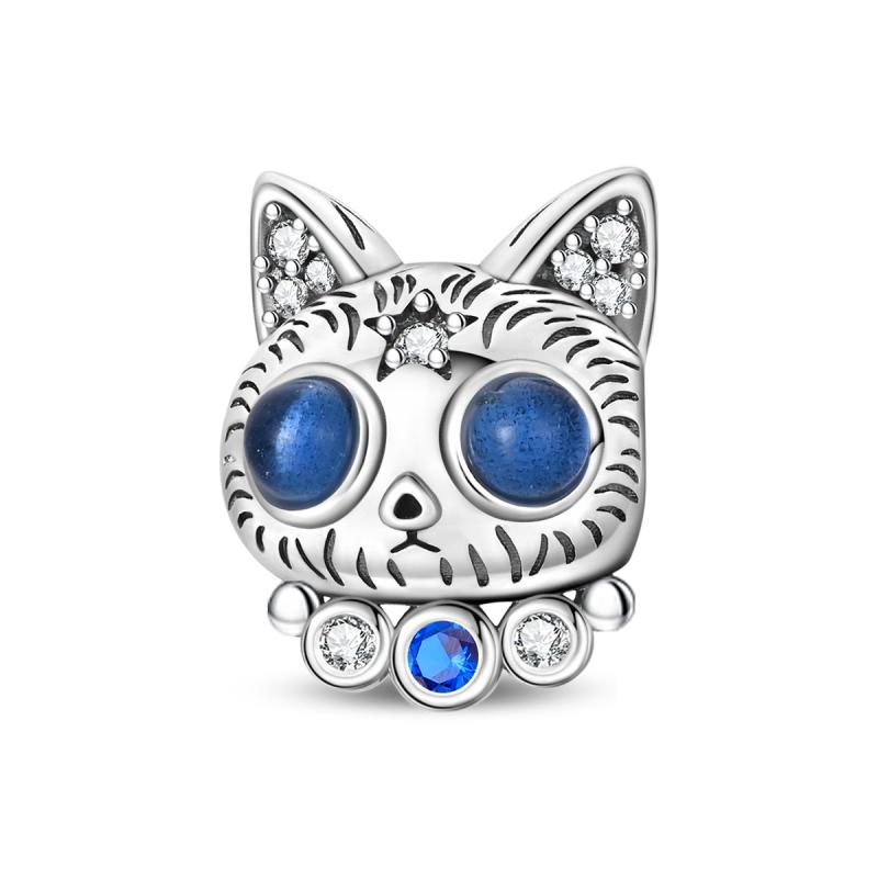 New Authentic copper Animal Collection Charm Bead Charms Black Wing Cat Fishing Pendants Bead Charms Compatible With Bracelets Do It Yourself Jeweller