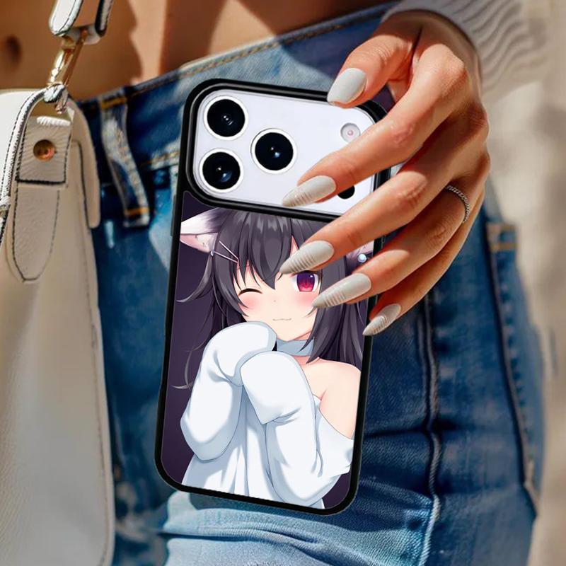 Anime Cat Girl soft Phone Case For iPhone 17 Air 14 15 13 12 Max Cover For Apple 14 15 16 16e 11 Pro Max Plus Coque