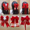 Rote Schleife Band Haar Clip Jahr Haarnadel Kawaii Haar Zubehör Für Frauen Mädchen Frühling Festival Haar Ornament