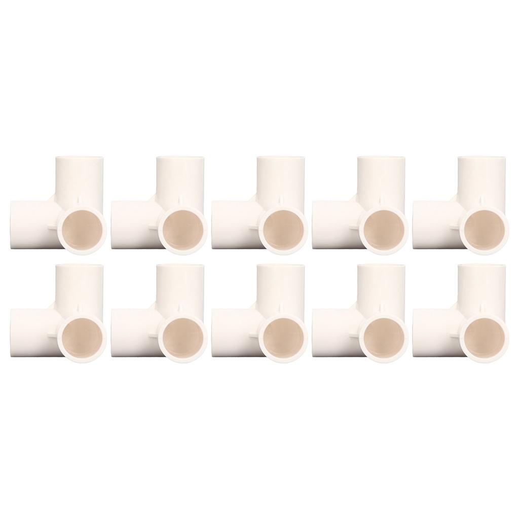 10PCS 3 Way Pipe Fittings PVC Plastic Tee Fitting Elbow Corner Connector 25mm Inner Diameter