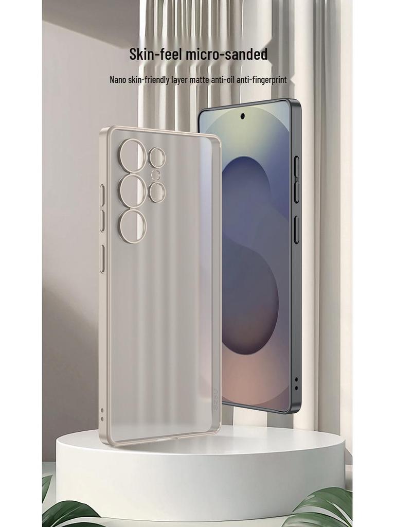 Semi-Transparent Frosted Solid-Color Case for Samsung S25 Ultra: Simple Protective Shell