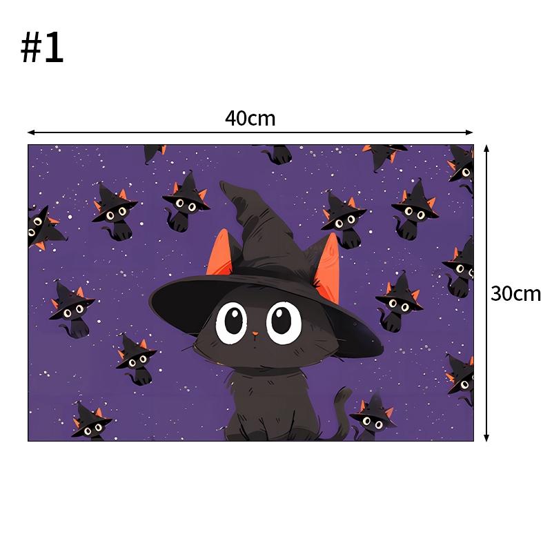 

Мультяшный Хэллоуинский Плейсмат Милый Маленький Дьяволенок Тыква Декор для Стола Коврик Бытовой Теплоизоляционный Водонепроницаемый Коврик для Обеденного Стола 30X40cm