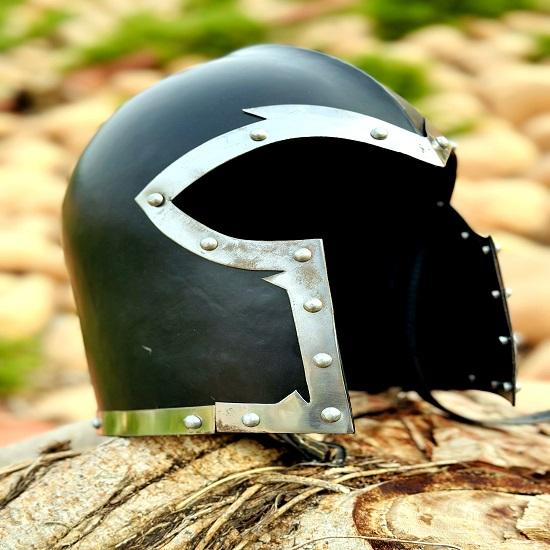 Barbouti Helmet Medieval Knight Greek Bearded Armor Armored Helmet  Black Helmet