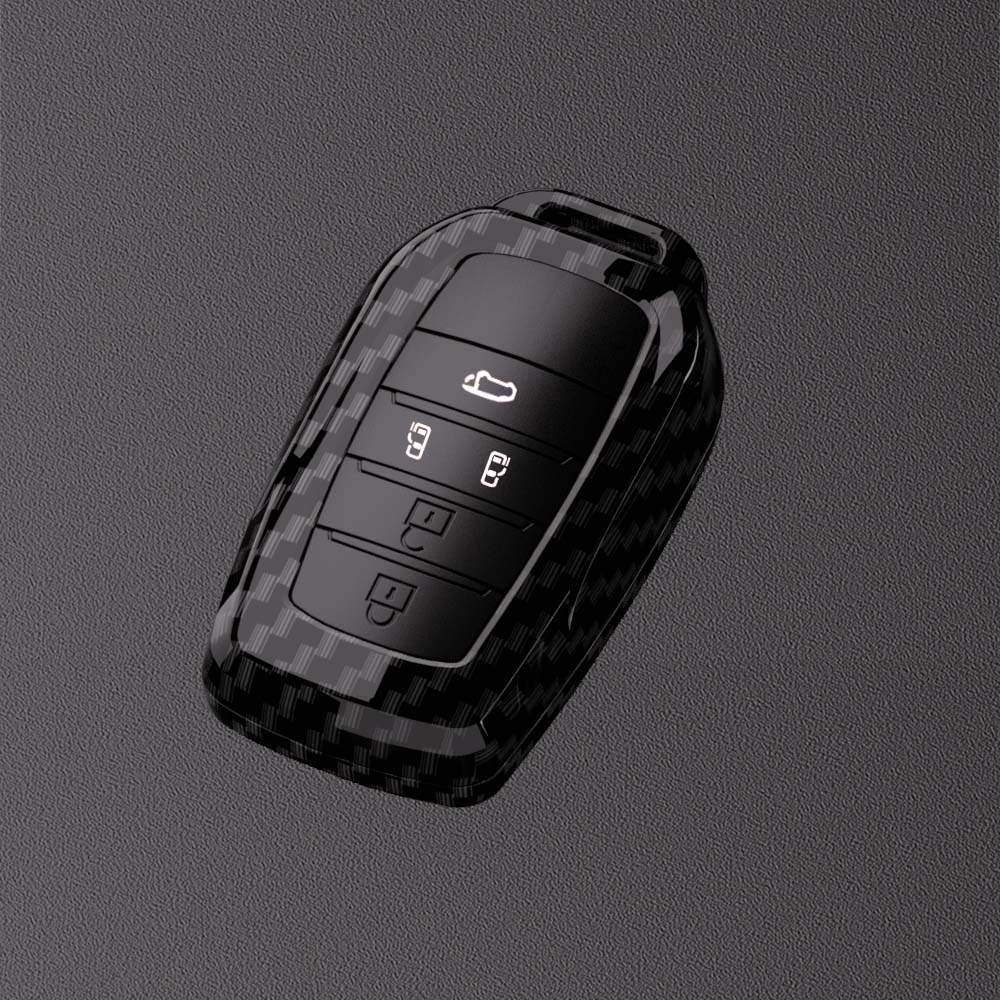 2/3/4/5 Button Carbon Car Key Case Cover For Toyota Rav4 Harrier Hilux Fortuner Land Cruiser Crown Highland Prado Yaris Cross Ay