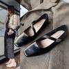 With small leather shoes square head 2025 retro Mary Jane shoes light mouth single shoes summer new temperament women's shoes word French