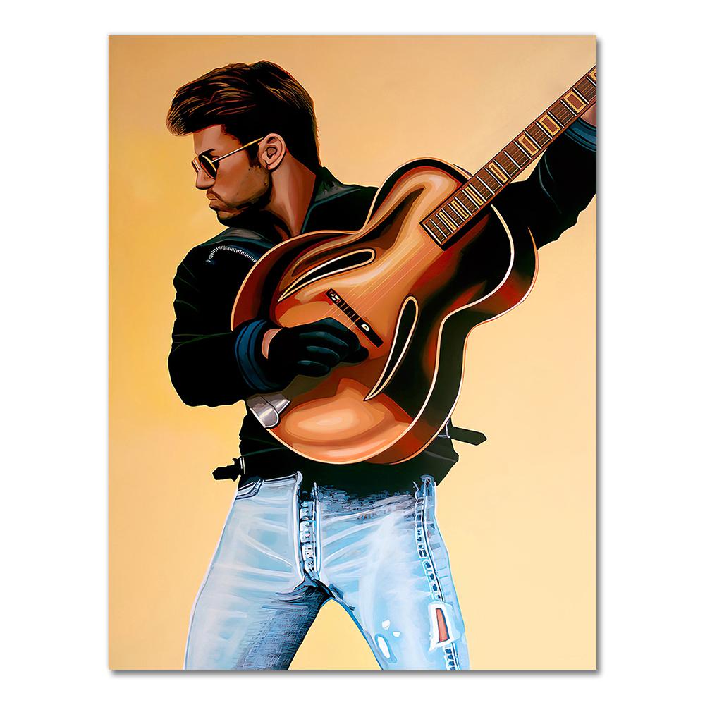 Star Friend Gift George Michael poster Music Singer Prints Painting Art Canvas Wall Pictures For Living Room Home Decor 21X30CMNo Framed