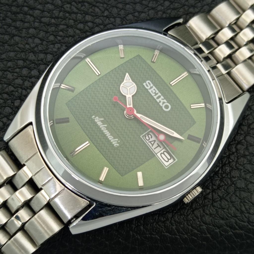 VINTAGE SEIKO AUTOMATIC 6309A JAPAN MENS REFURBISHED GREEN DIAL WATCH A443221-1