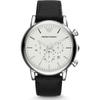 Luigi XLarge White Black Leather Men's Quartz Chronograph with Date AR1807