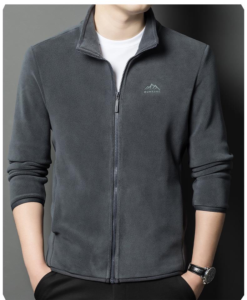 Men's Double-Sided Fleece Jacket - Warm Casual Spring & Autumn Mountaineering Liner