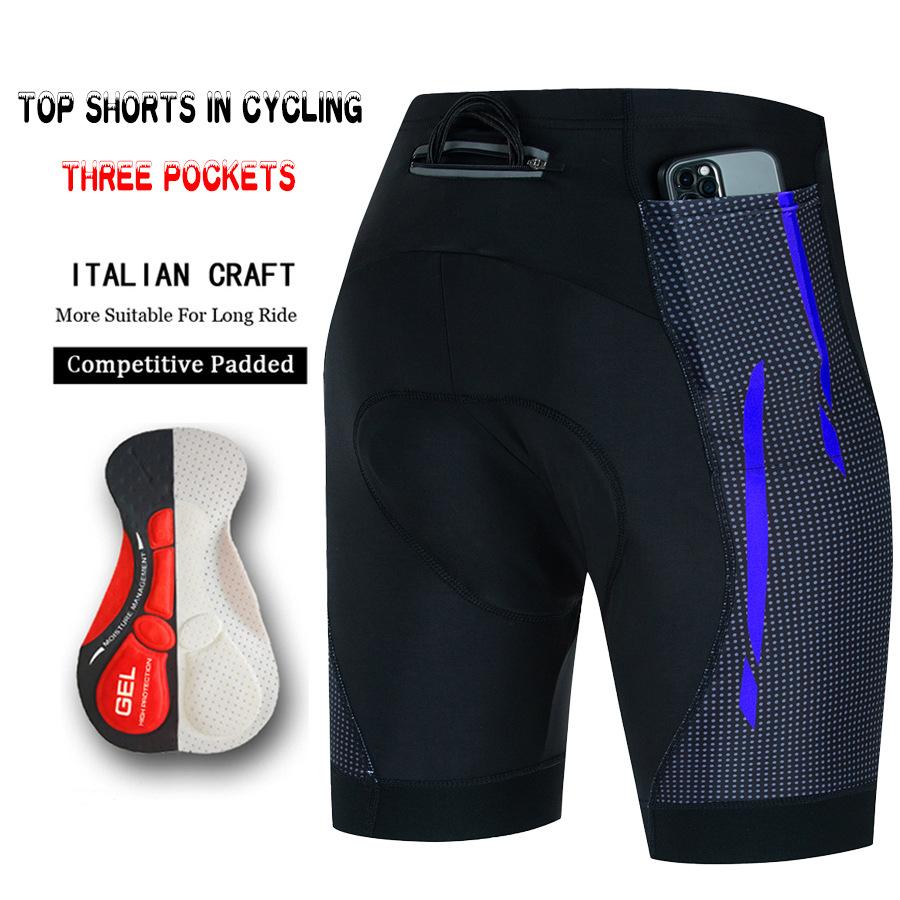 Outdoor Cycling Shorts, Three-pocket Design, Convenient Storage, Quick-drying, Breathable, Shock-absorbing, Hip-protecting Professional Cycling Pants