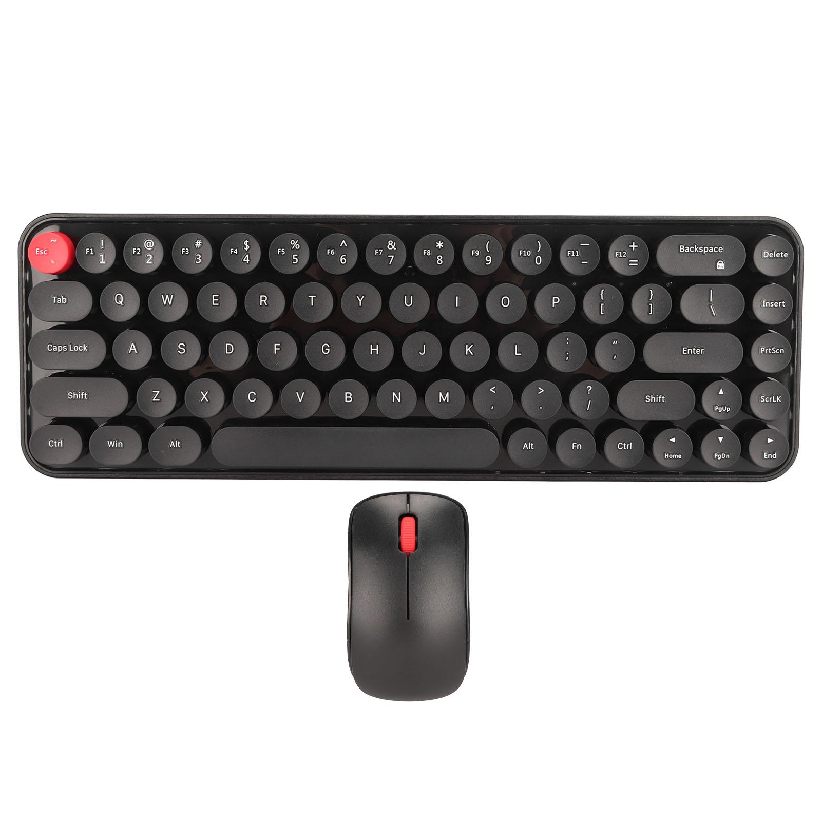 

Комбинация клавиатуры и мыши для пишущей машинки, 68 клавиш, 2,4 ГГц, стабильная передача данных, питание от батареи, ретро чёрный