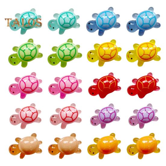 

20 шт. Миниатюрная светящаяся фигурка черепахи, светящаяся в темноте, маленькая красочная модель черепахи, миниатюрная статуэтка животного из смолы, украшение, сувениры для вечеринки