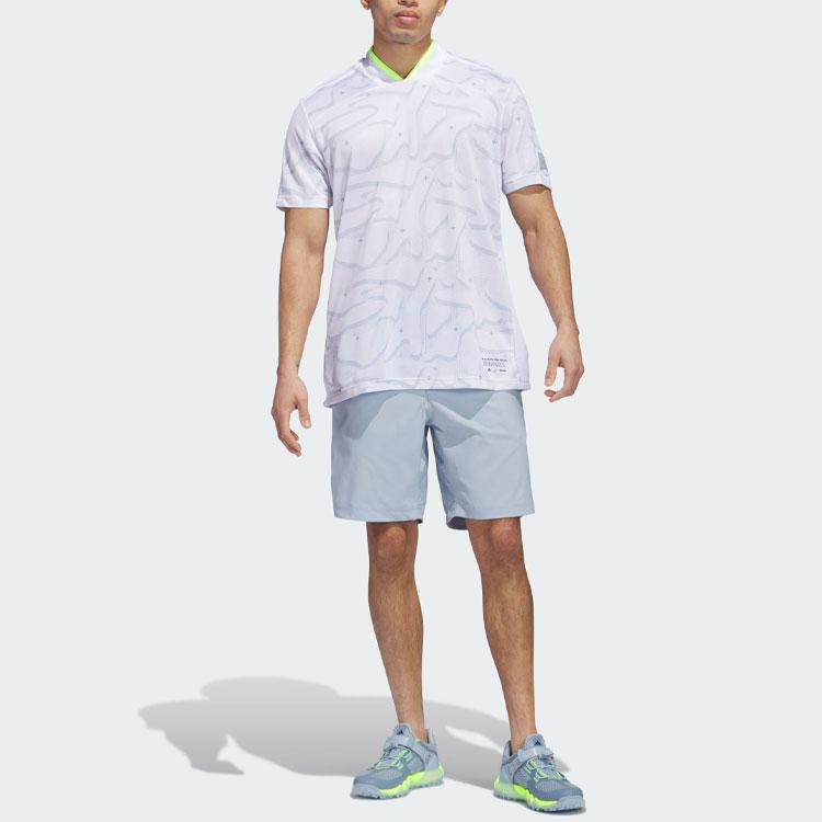Adidas Adicross Heat.Rdy Polo Shirt Pattern Print Golf Short Sleeve Polo Men tops White IB1964
