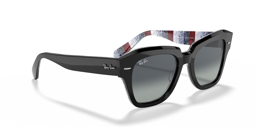 Sunglasses 0RB2186 STATE STREET 13183A LIGHT GREY GRADIENT BLUE 49 Ray-Ban