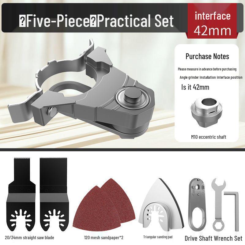 Universal Multi-tool Angle Grinder: Woodworking Electric Trimmer & Chisel Conversion Head.