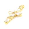 Les Trésors De Lily [F6810] - Gold Plated Pendant 'Purity Cross' Golden White - 15x25 Mm