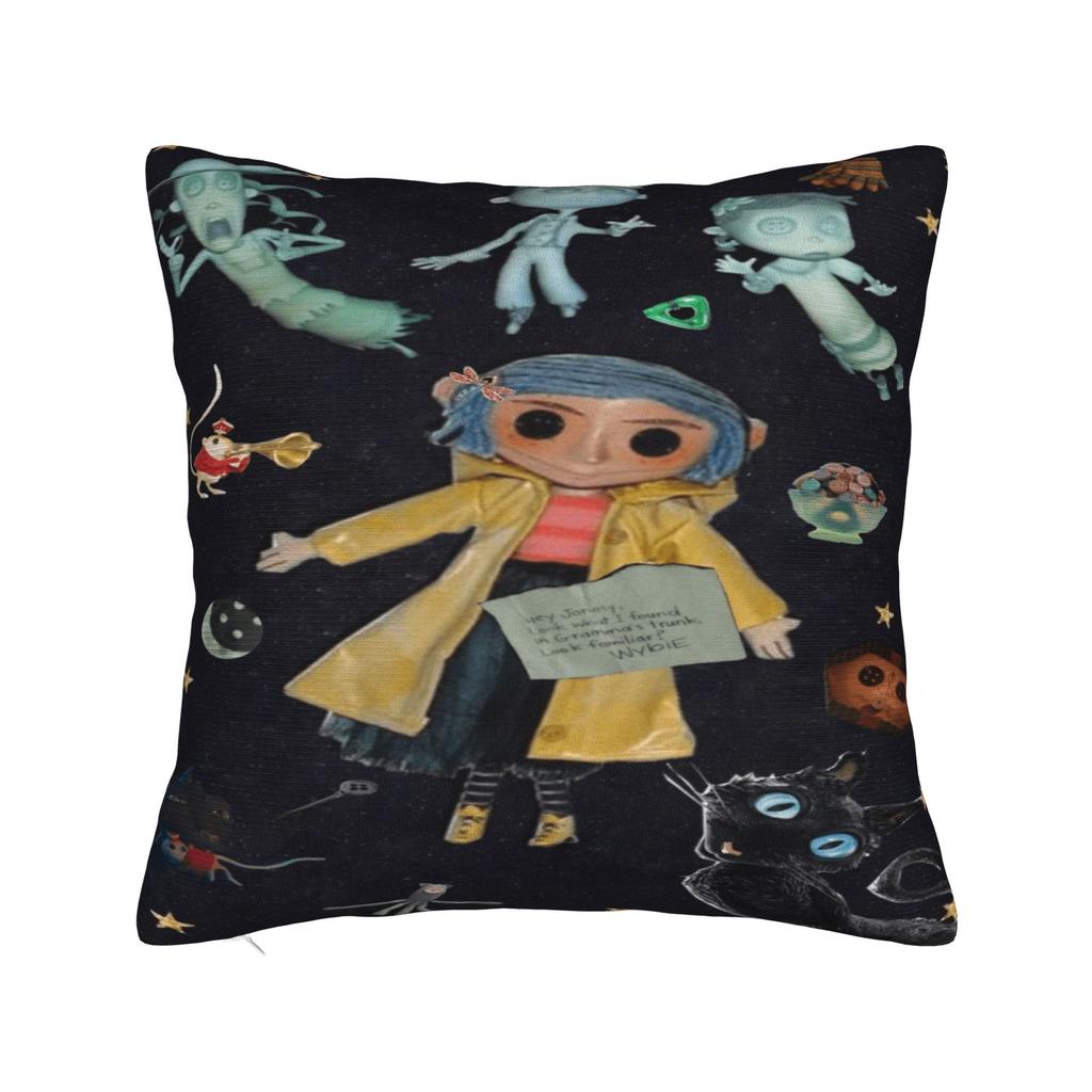Horror Cartoon C-Coraline Pillow Case Novelty Pillow Cover Graphic Pillowcases For Wedding Party Home Decor