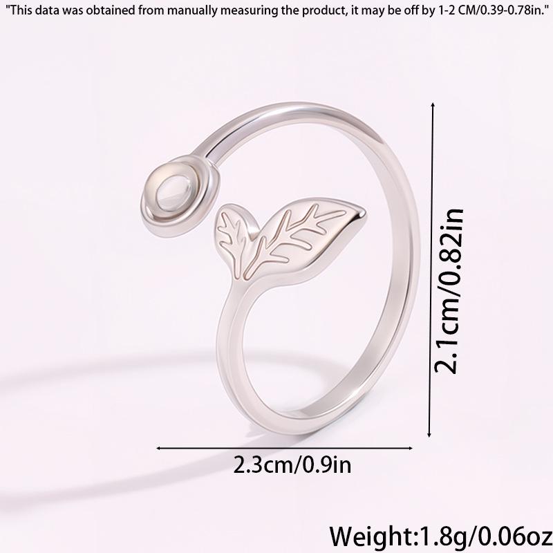 Minimalist Women s Fresh Leaf Titanium Steel Ring - Retro Style, Non-Fading.