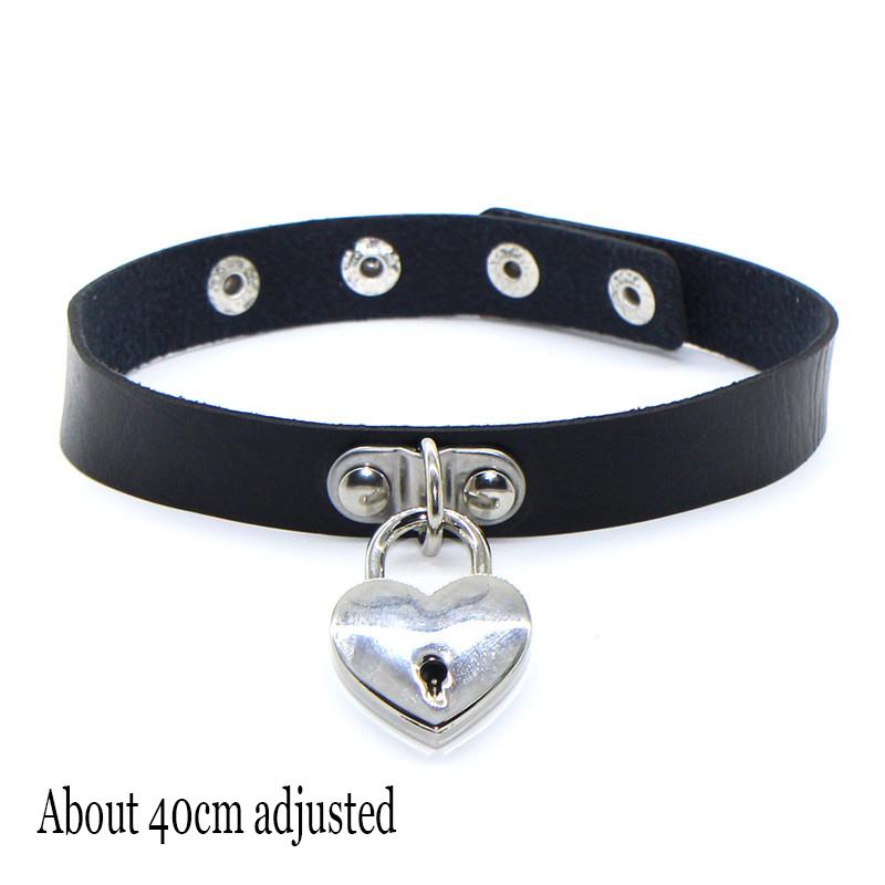Femeie Negru Punk Guler Choker Colier Sexy Piele PU Lacăt Inimă Cheie Spike Choker Gothic Accesorii Cosplay Bijuterii Petrecere