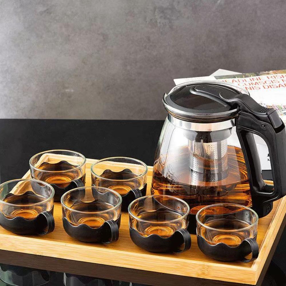 1000/2000 ML Strainer Tea Kettle Heat Resistant Kung Fu Teaware Glass Teapot  Tea Table