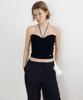 LUCIR ZU Heart Neck Knit Bustier + Halter Strap (Black)