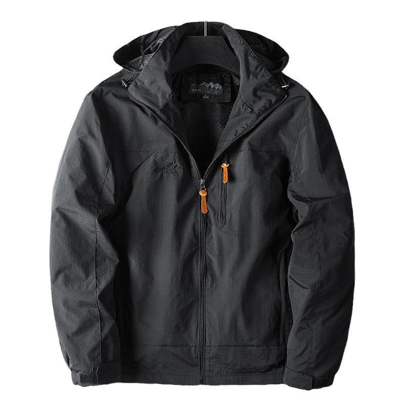 2025 Men's Spring Tactical Jacket with Detachable Hood - Versatile Outdoor Mid-Length Design