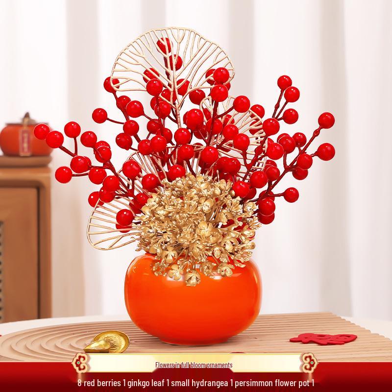 

Persimmon Ornament - Year of the Snake New Year Decor, Housewarming Gift for Living Room or Tabletop.