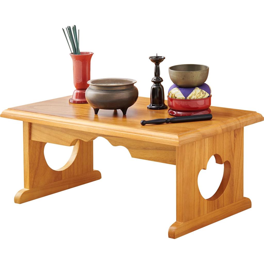 Hagiwara Buddhist Altar TableSutra StandMemorial Stand [No Assembly Required] Foldable, Compact, Paulownia Wood, 45cm Wide X 27cm Deep X 20cm High,