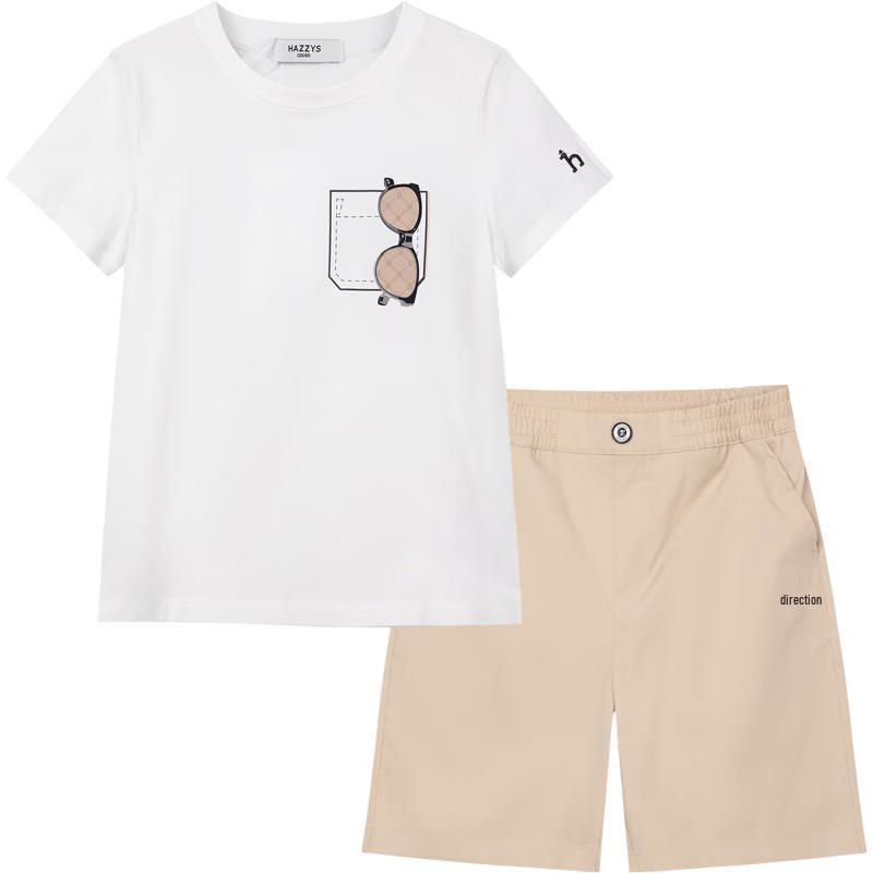 HAZZYS Boys 2026 Summer Short Sleeve T-Shirt & Shorts Set 160