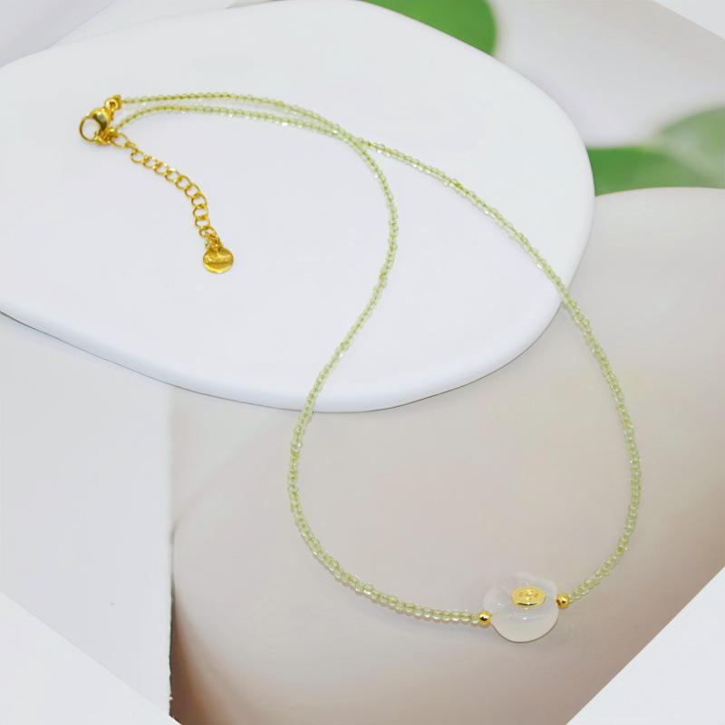 Korean Minimalist Zircon & Crystal Clavicle Necklace with Amethyst & Citrine