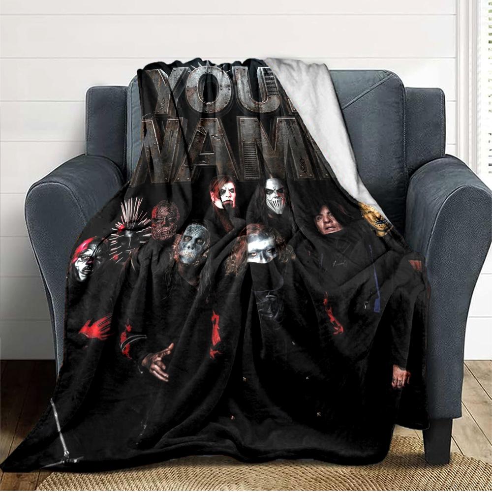 Name Custom Band Slipknot Print Flannel Blanket High Quality Warm Comfortable Cover for All Seasons Perfect for Gifts Home Decor