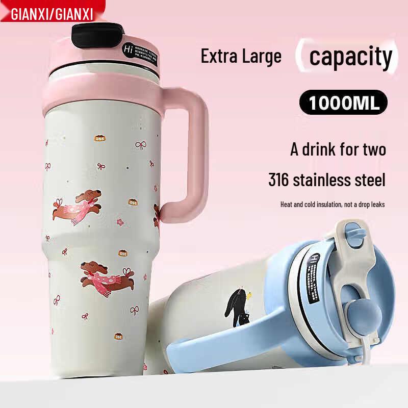 Tianxi 1000ml Large Capacity Insulated Straw Tumbler