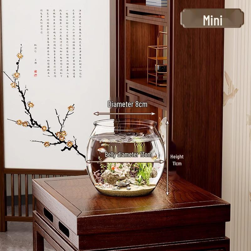 Betta Fish Viewing Tank: Compact Ecological Aquarium for Small Goldfish—Stylish Plastic Design for Home or Office Display