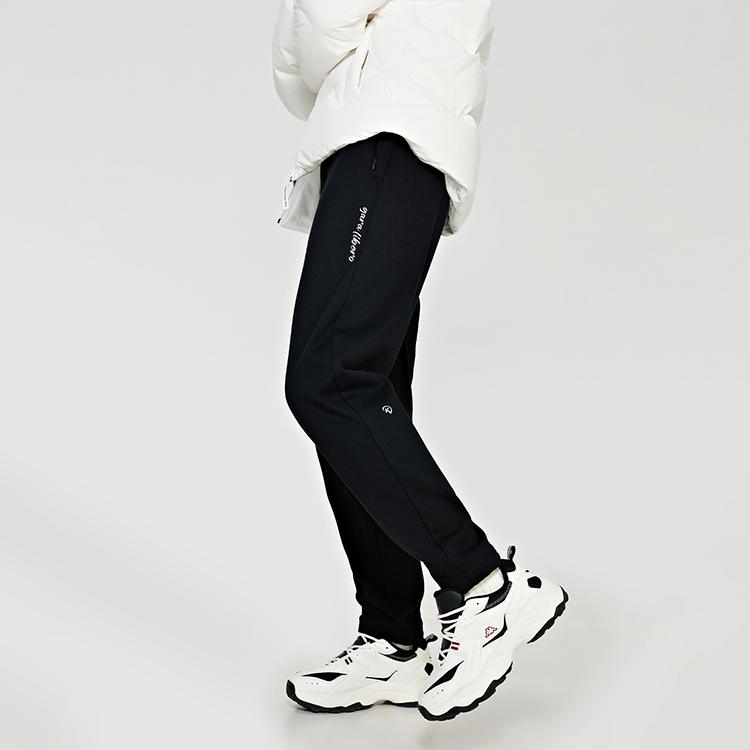 Kappa Knitted Casual Pants Sports Fleece Black Sweatpants Women Bottoms K0D82AK43