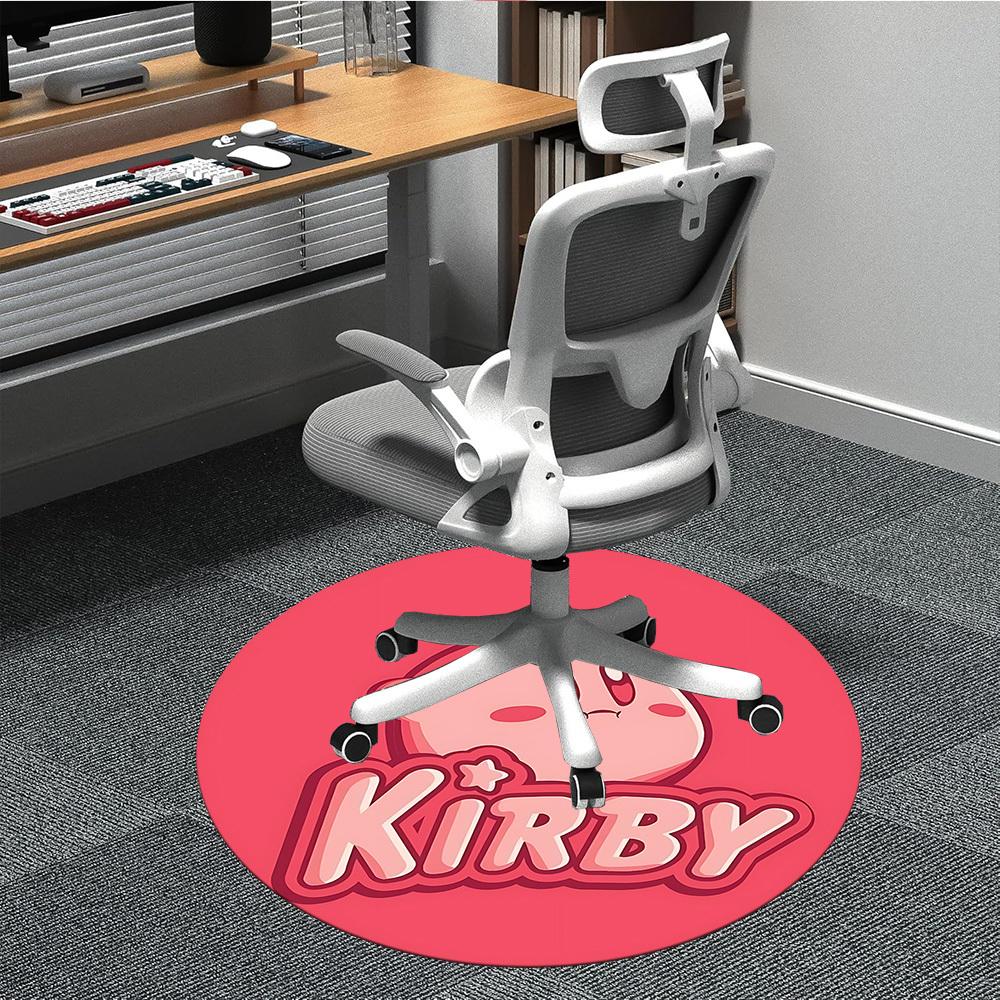 

1pc Kirby Character Office Round Area Rug, Indoor Mat Suitable For Office,Bedroom Living Room Home Decor, Room Deco a0926082 80cm by 80cm
