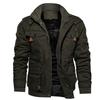Herbst- und Winter Herren Abnehmbare Kapuze Gewaschenes Fleece Verdickte Jacke Übergröße Air Force Jacke